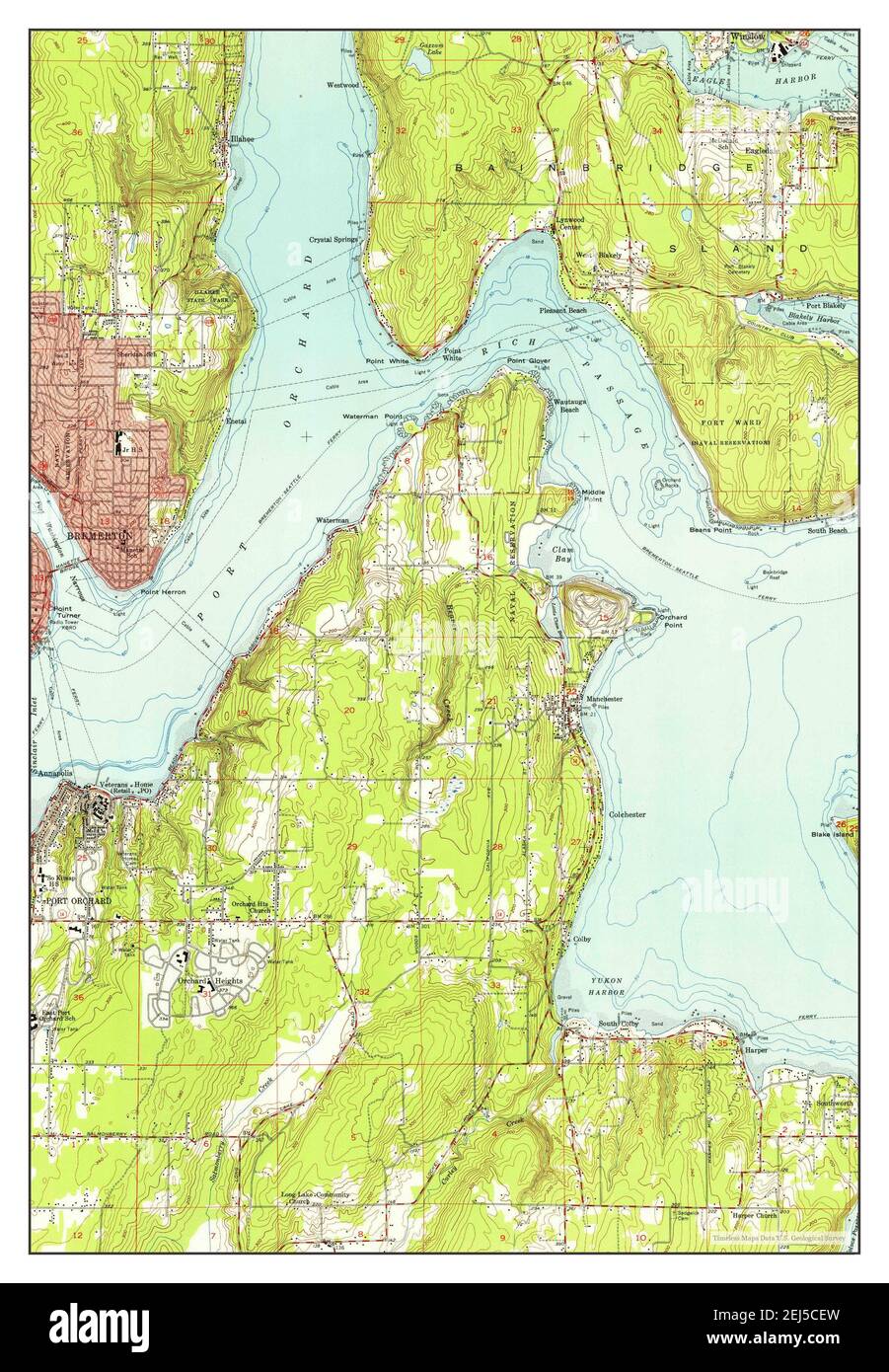 Bremerton East, Washington, map 1953, 124000, United States of America