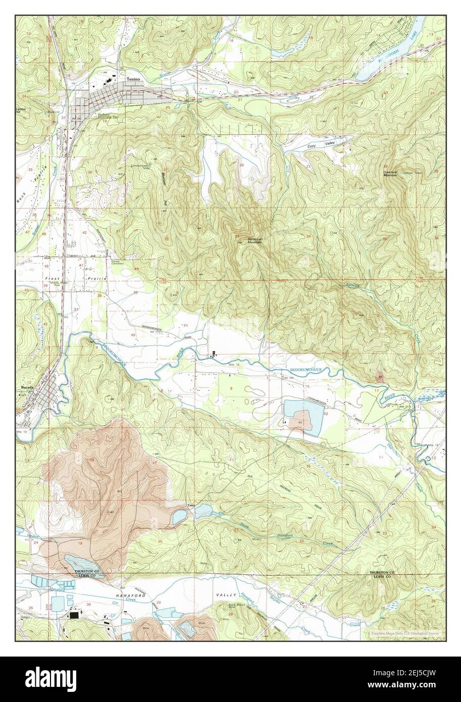 Bucoda, Washington, map 1990, 124000, United States of America by