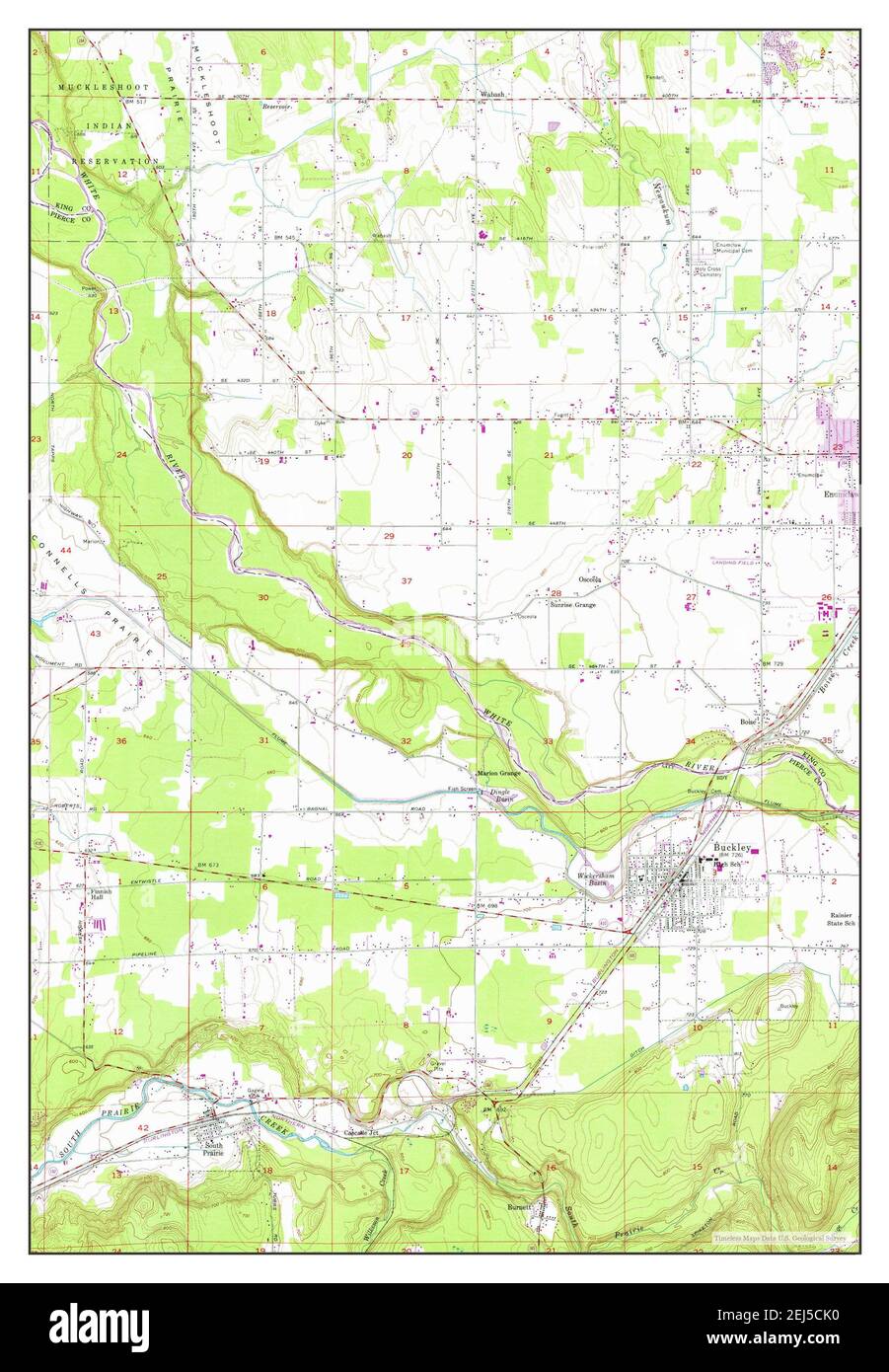 Buckley, Washington, map 1956, 124000, United States of America by
