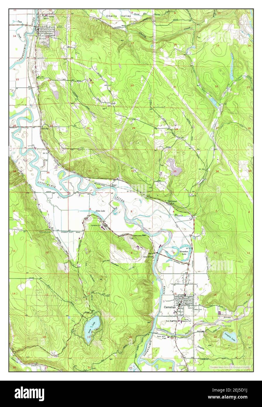 Carnation, Washington, map 1953, 124000, United States of America by