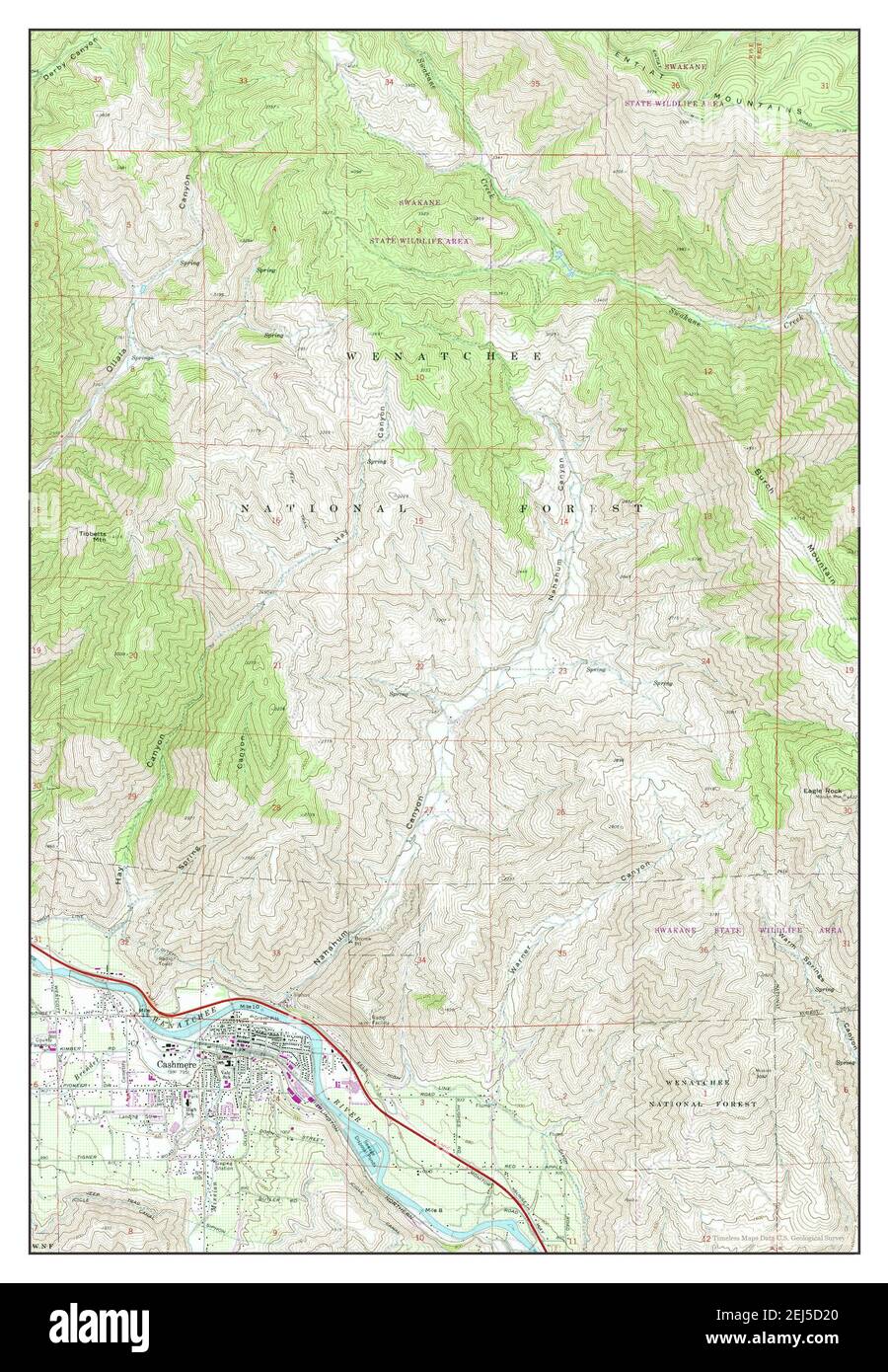 Cashmere, Washington, map 1968, 124000, United States of America by