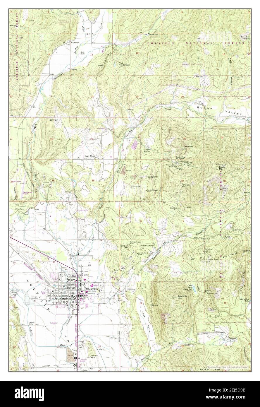 Chewelah, Washington, map 1964, 124000, United States of America by