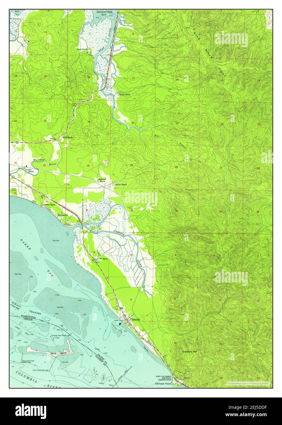 Chinook, Washington, map 1949, 124000, United States of America by