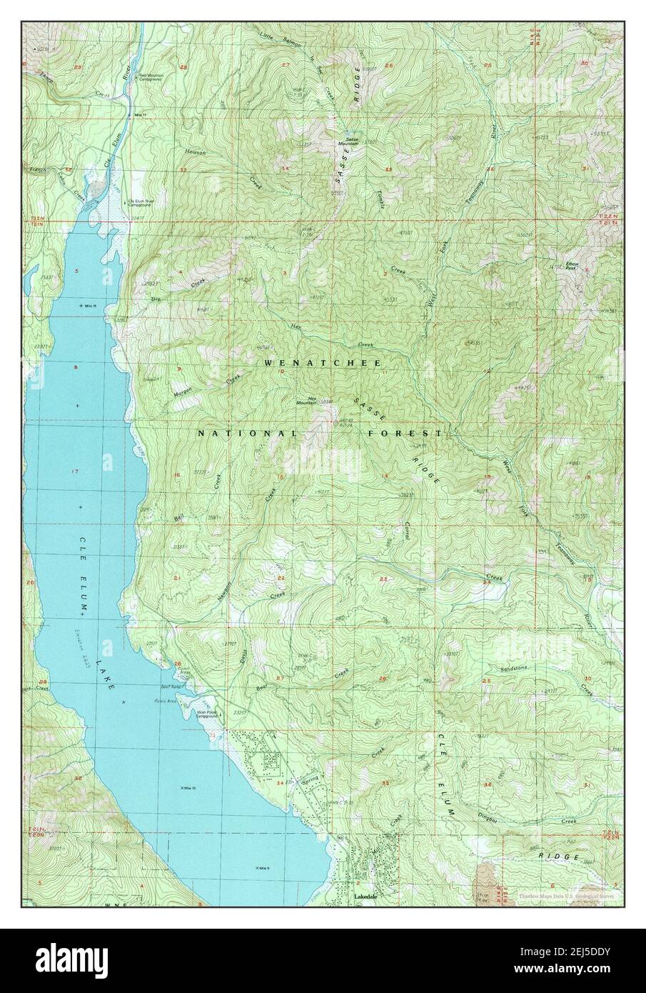 Cle Elum Lake, Washington, map 1989, 124000, United States of America