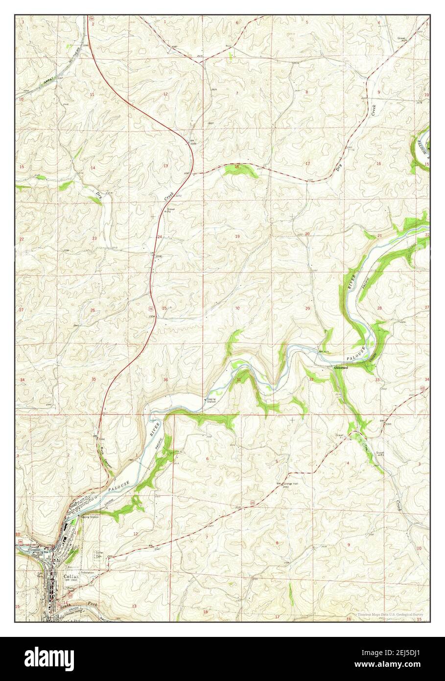 Map of colfax washington Cut Out Stock Images & Pictures Alamy