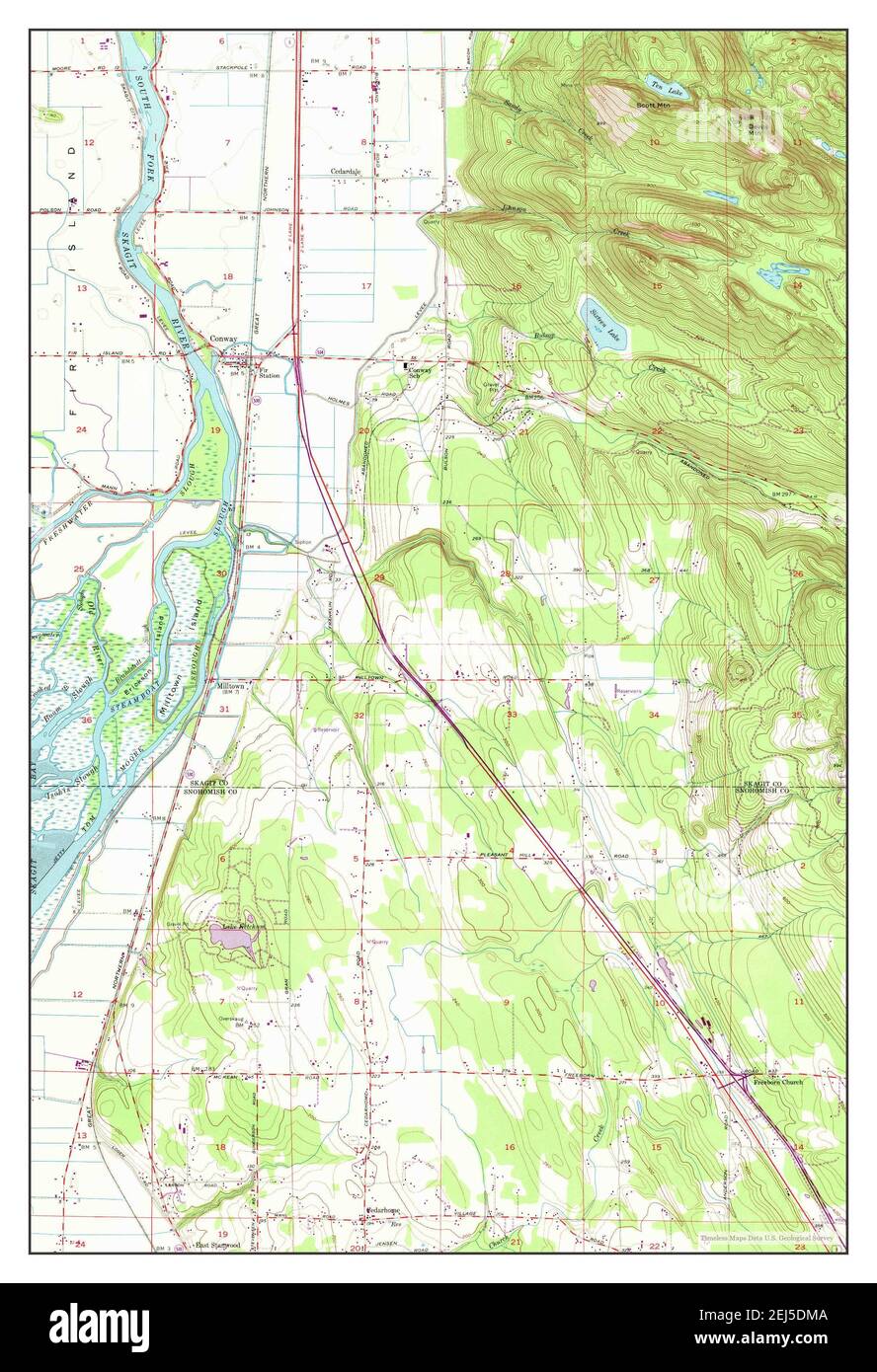Conway, Washington, map 1956, 124000, United States of America by Timeless Maps, data U.S