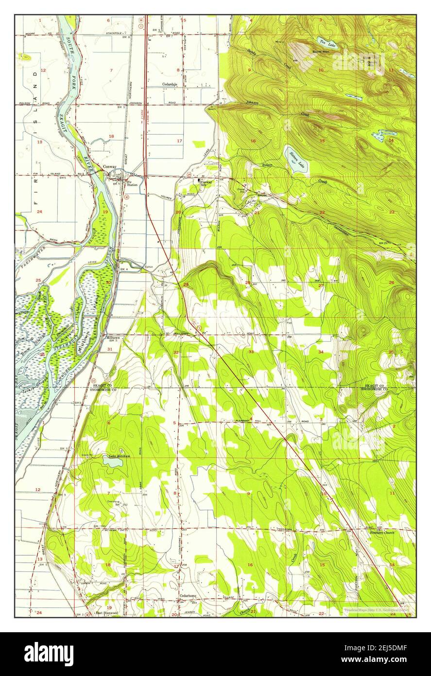 Conway, Washington, map 1956, 124000, United States of America by Timeless Maps, data U.S
