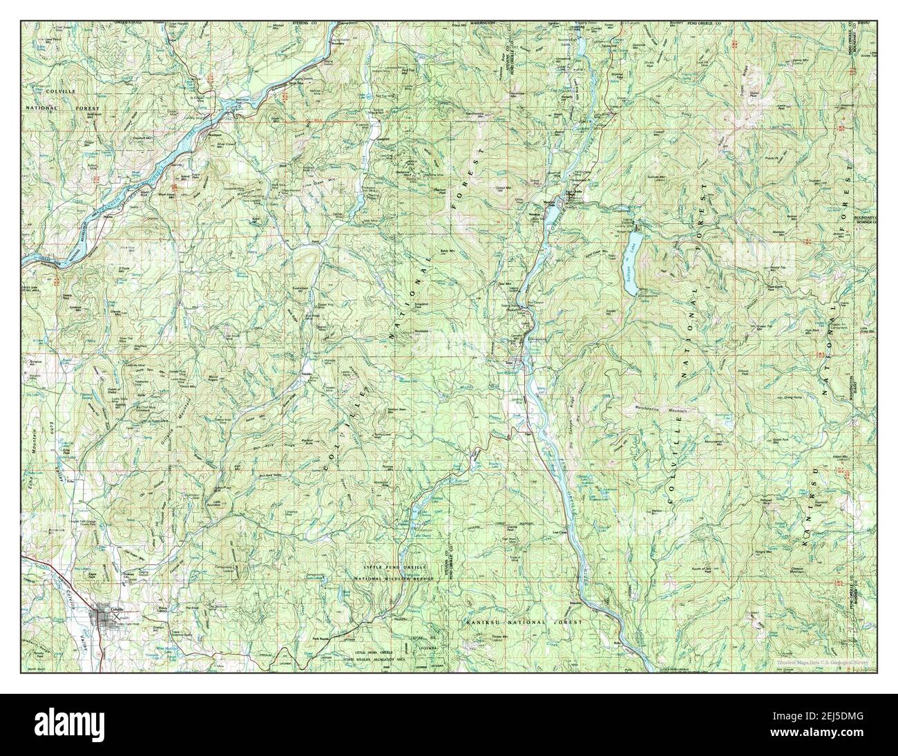 Colville, Washington, map 1984, 1100000, United States of America by