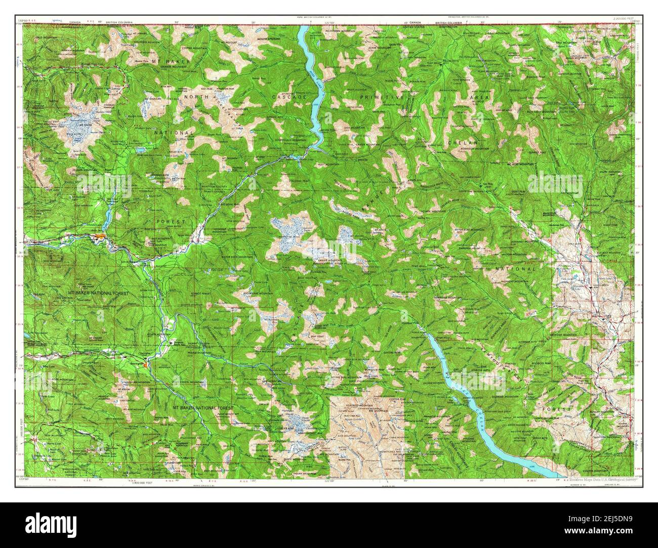 Concrete, Washington, map 1955, 1:250000, United States of America by 