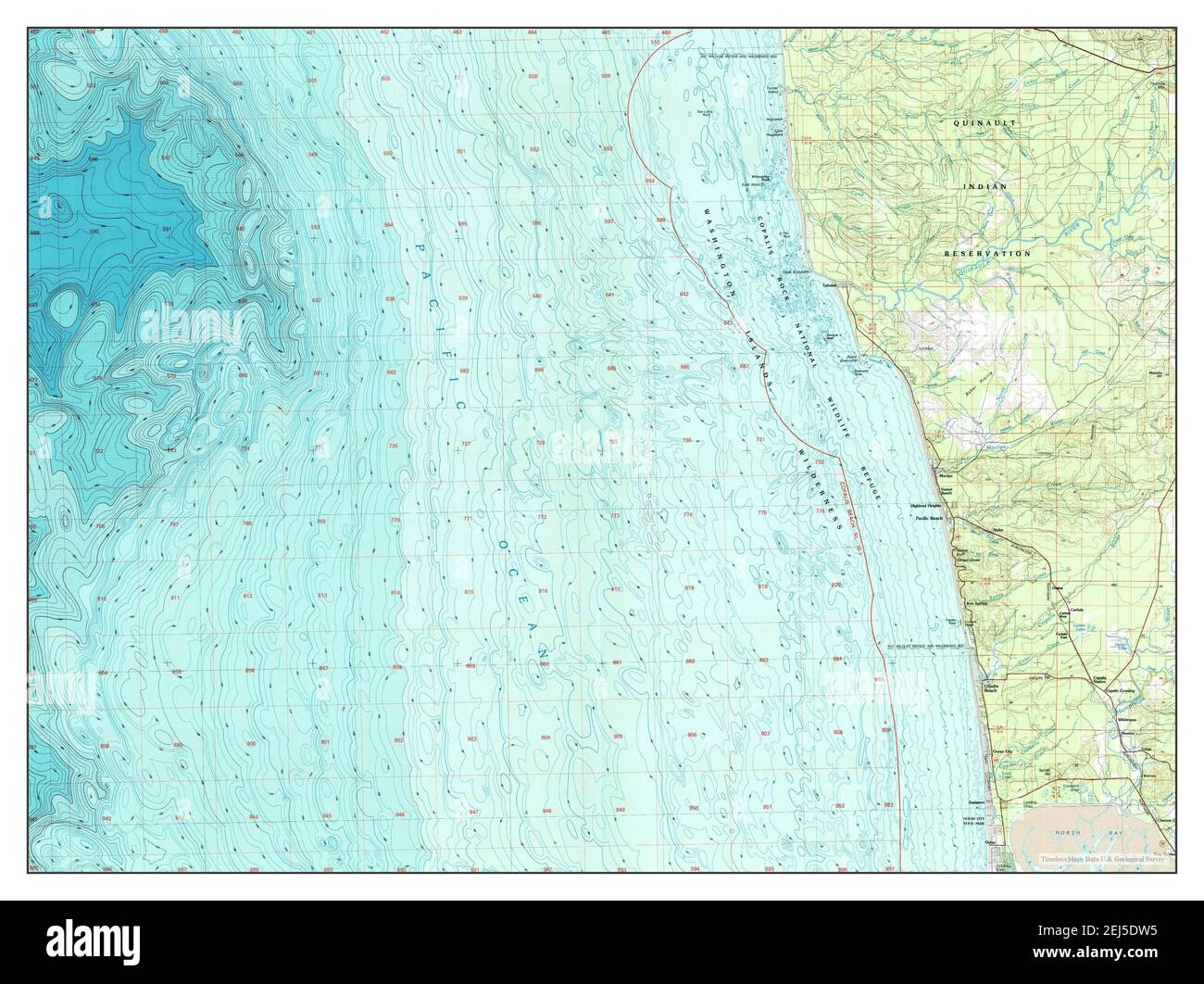 Copalis Beach, Washington, map 1980, 1100000, United States of America