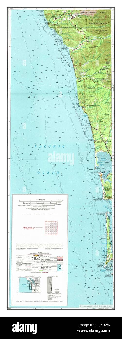 Copalis Beach, Washington, map 1957, 1250000, United States of America