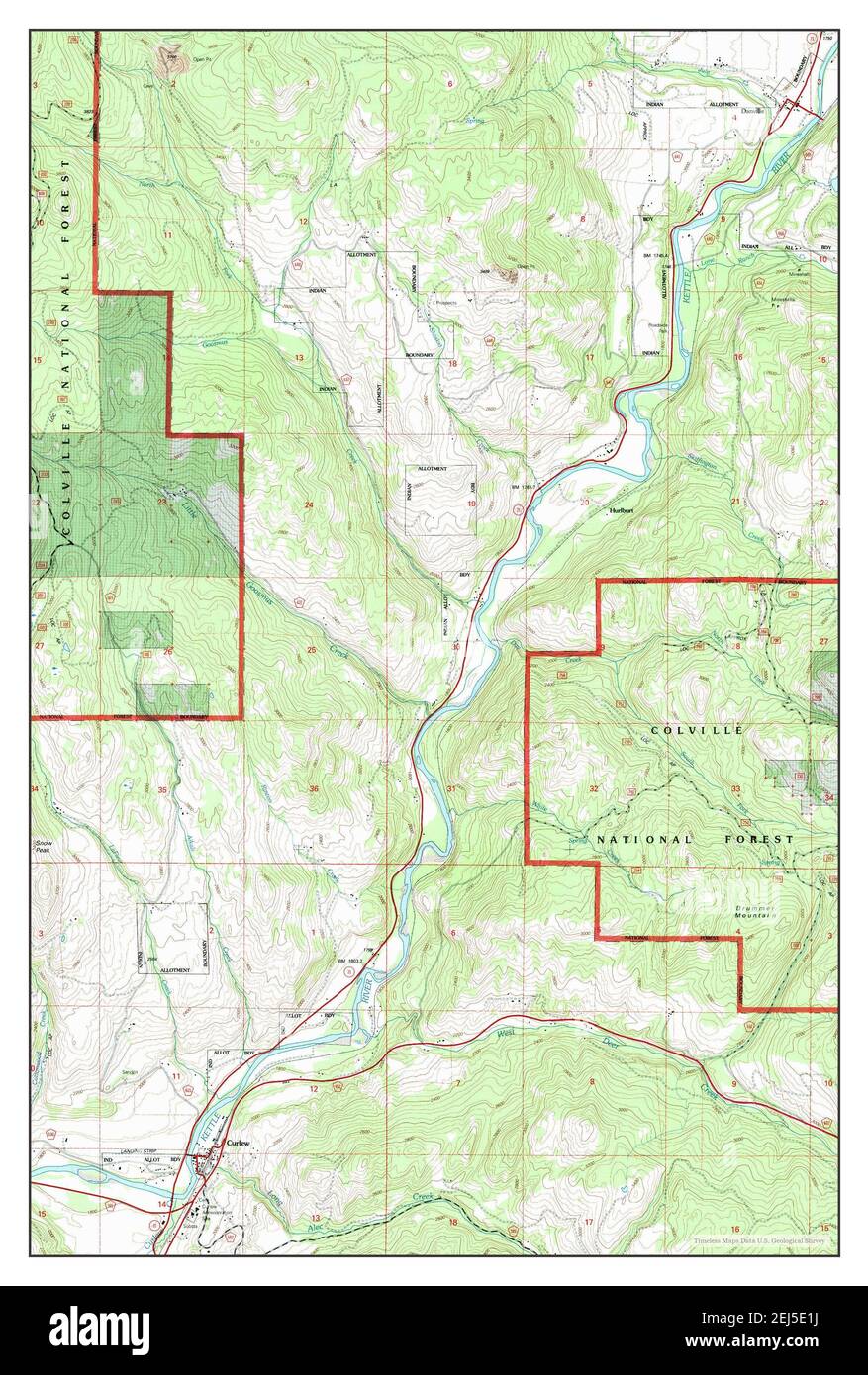 Curlew, Washington, map 1992, 124000, United States of America by