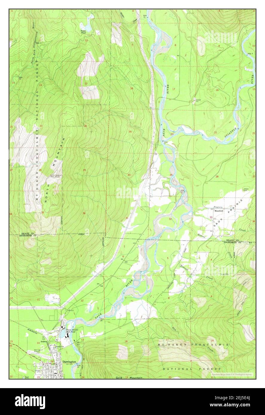 Darrington, Washington, map 1966, 124000, United States of America by