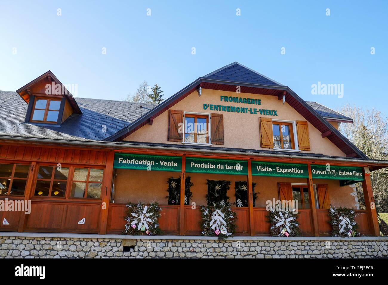 Dairy cooperative des Entremonts, Epernay, near Granier Mount, Savoie, France Stock Photo