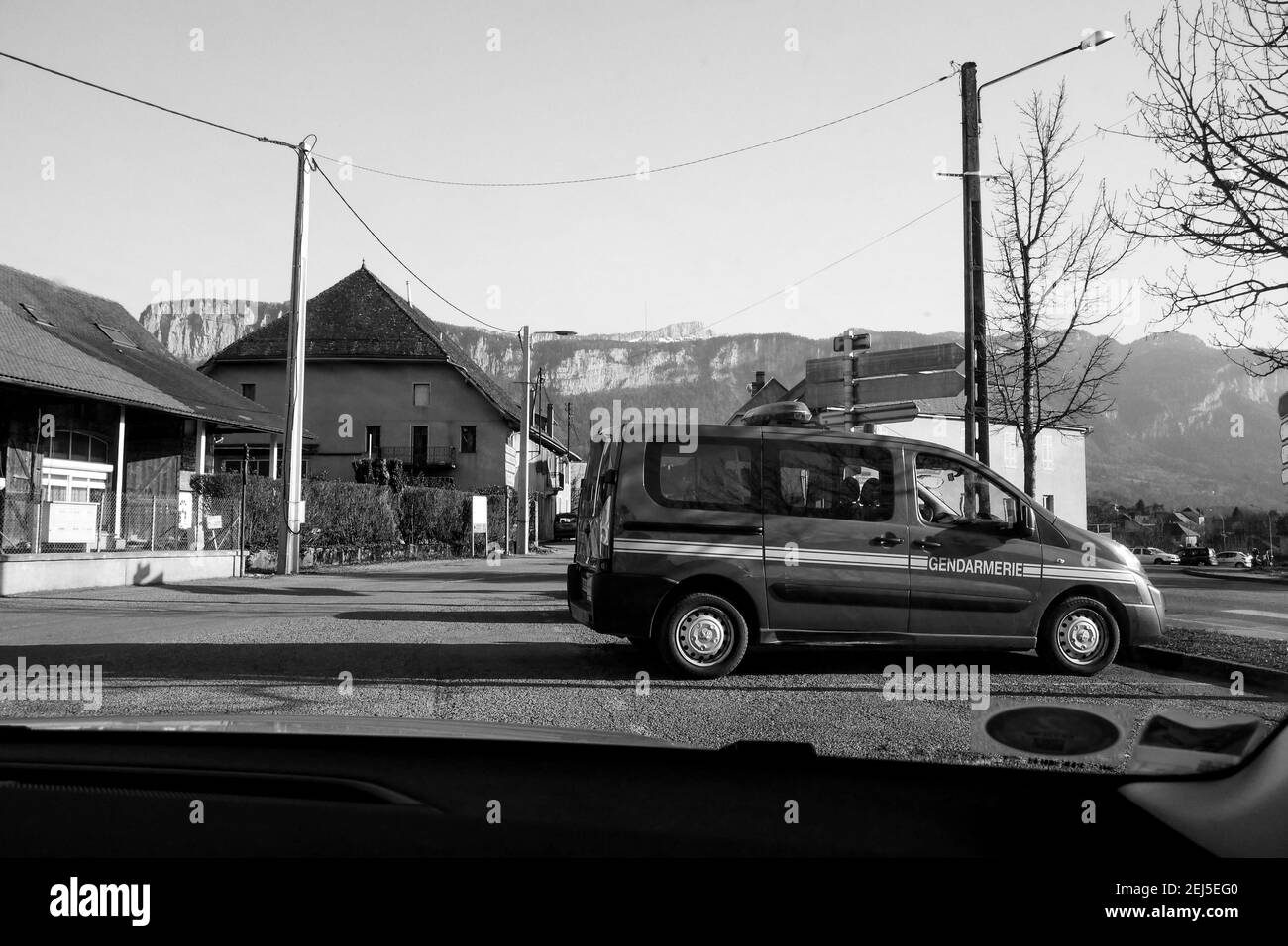 Gendarmery vehicle, Saint-Pierre d'Entremont, Savoie, France Stock Photo