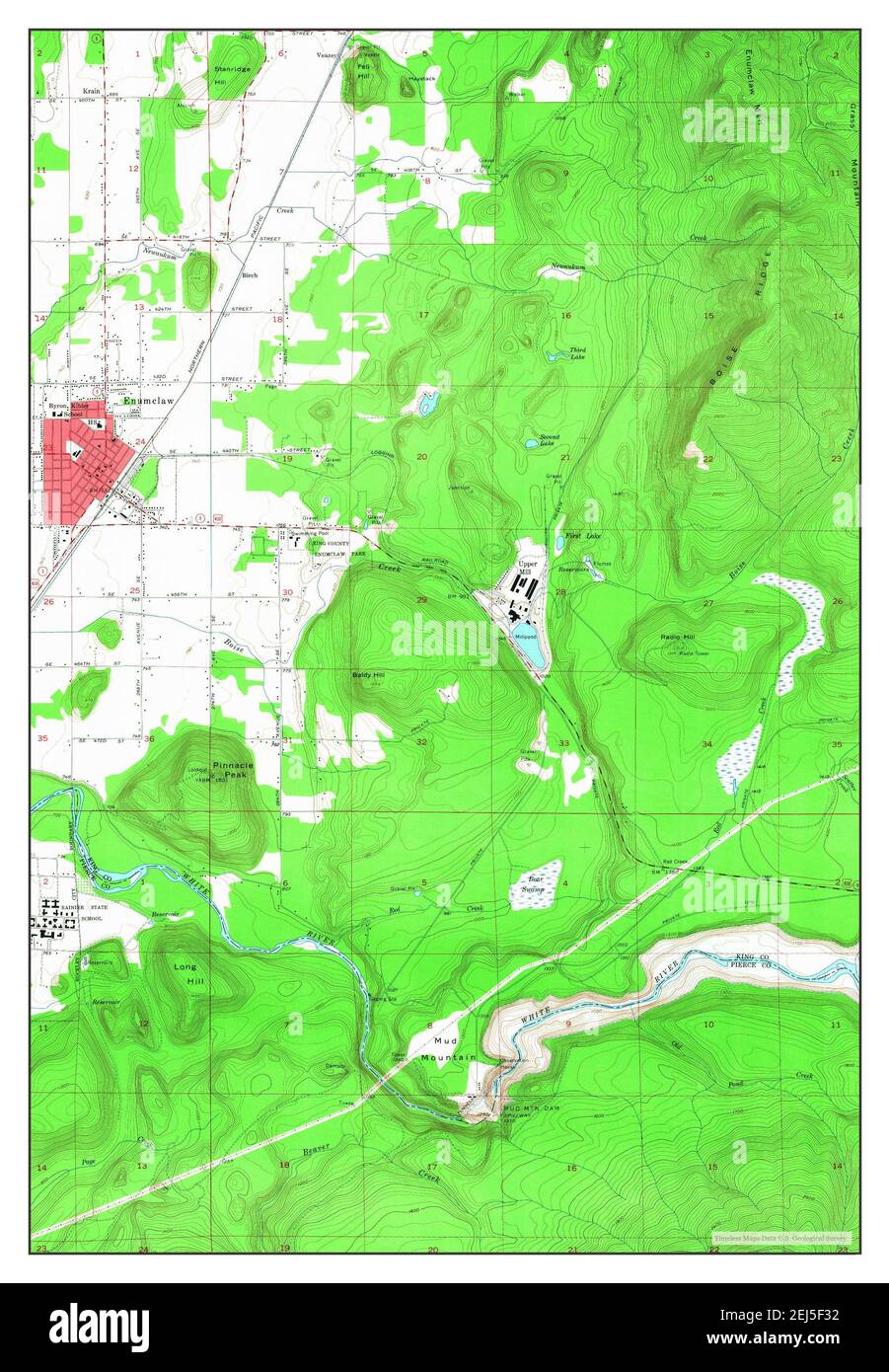 Enumclaw, Washington, map 1956, 1:24000, United States of America by Timeless Maps, data U.S. Geological Survey Stock Photo