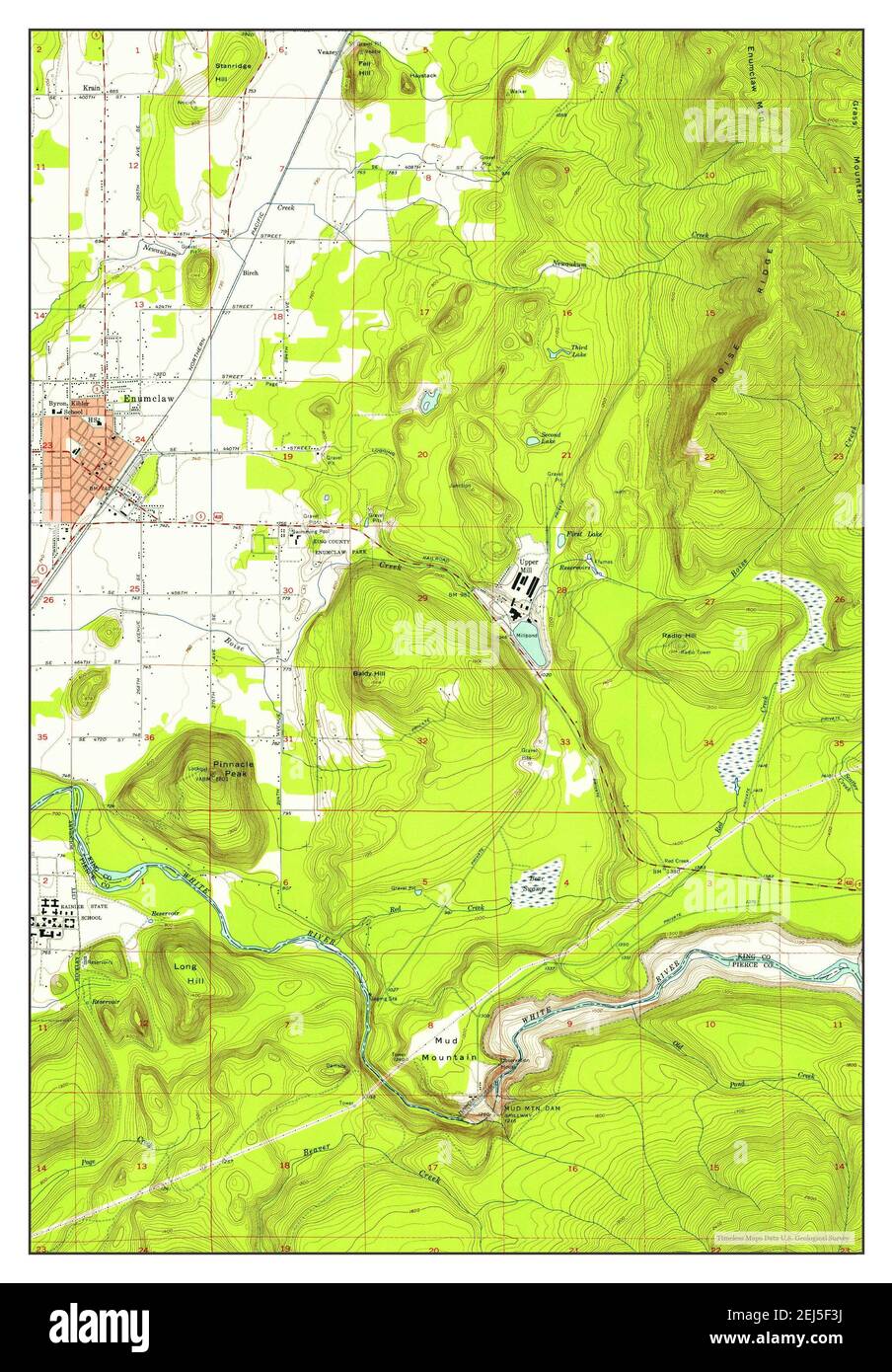 Enumclaw, Washington, map 1956, 1:24000, United States of America by Timeless Maps, data U.S. Geological Survey Stock Photo