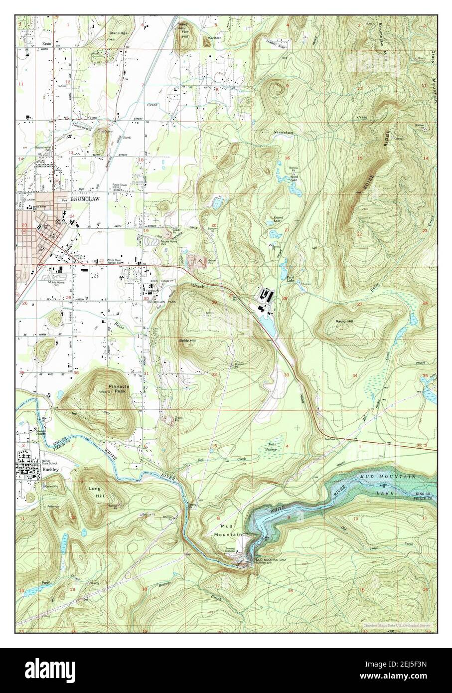 Enumclaw, Washington, map 1993, 1:24000, United States of America by Timeless Maps, data U.S. Geological Survey Stock Photo