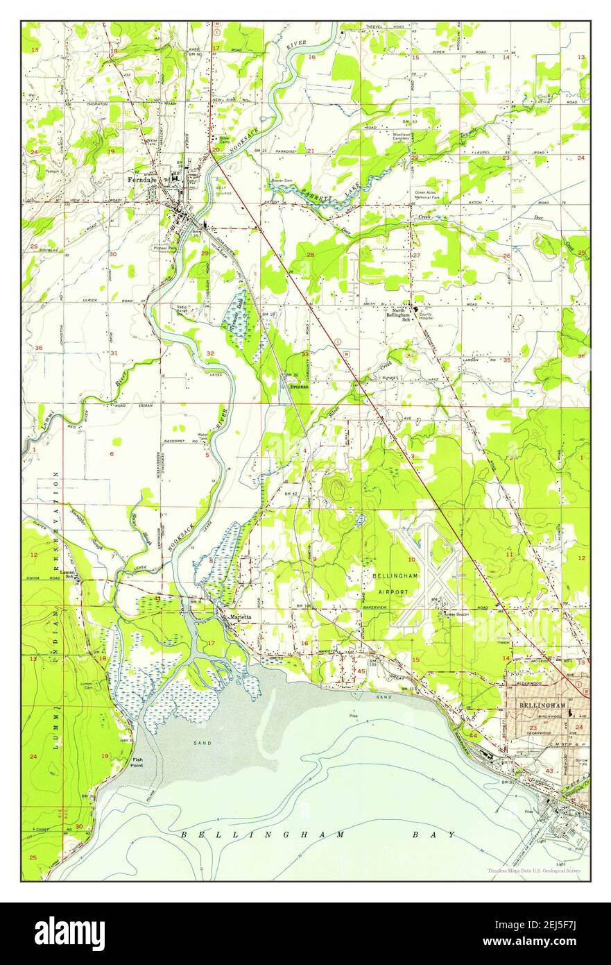 Ferndale, Washington, map 1952, 124000, United States of America by