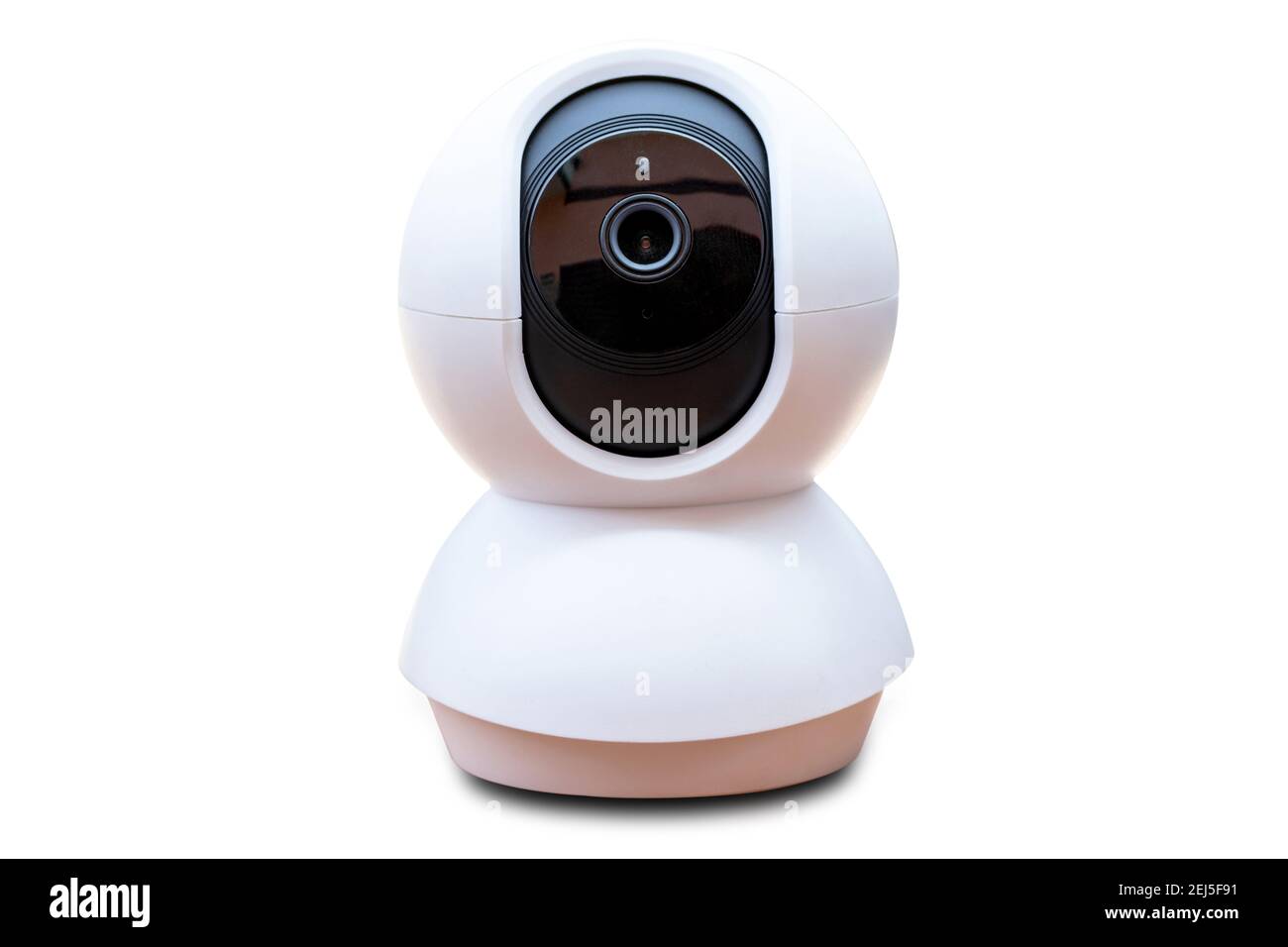 A blank white CCTV camera security that hasn't been installed isolated on white background. clipping path Stock Photo