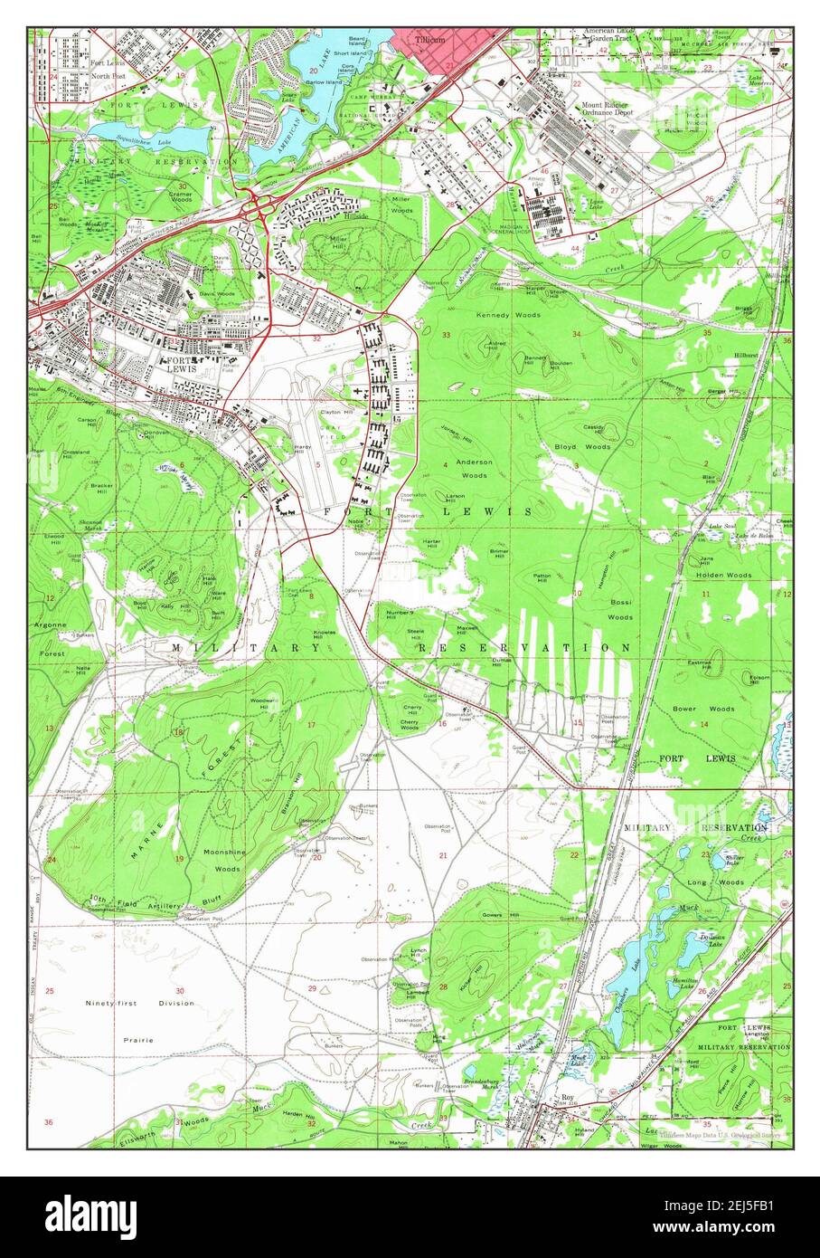 Fort Lewis, Washington, map 1959, 124000, United States of America by