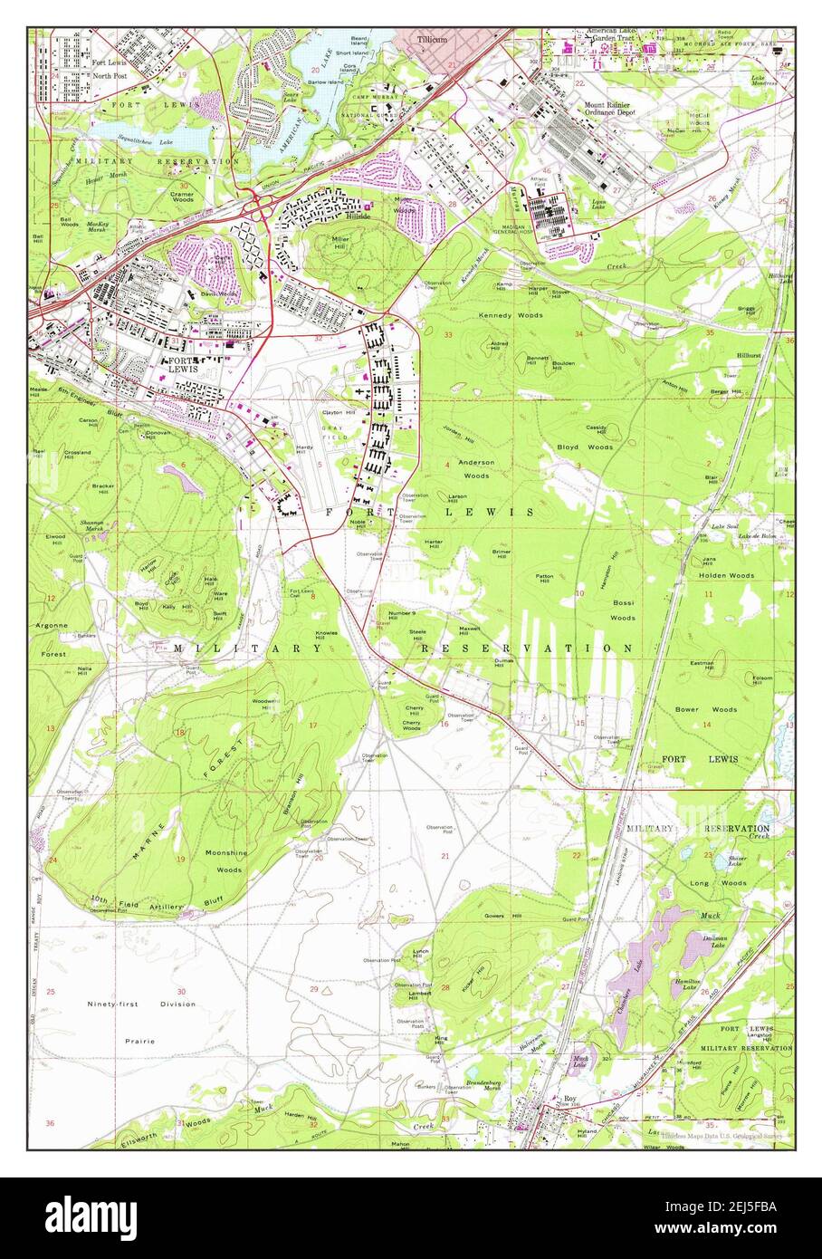 Fort Lewis, Washington, map 1959, 124000, United States of America by Timeless Maps, data U.S