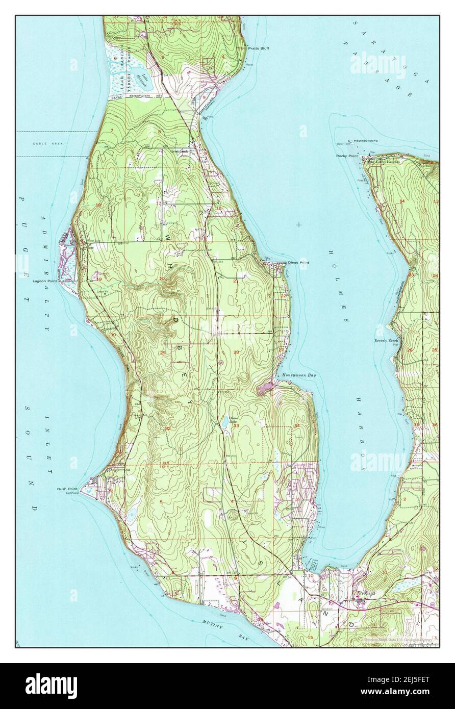 Freeland, Washington, map 1953, 124000, United States of America by