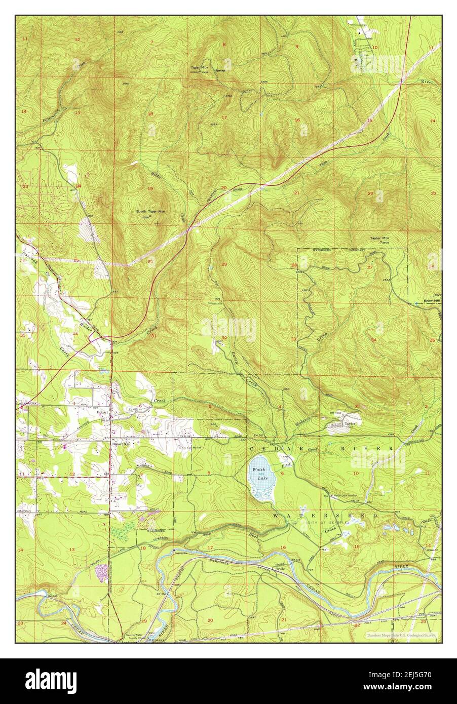 Hobart, Washington, map 1953, 124000, United States of America by