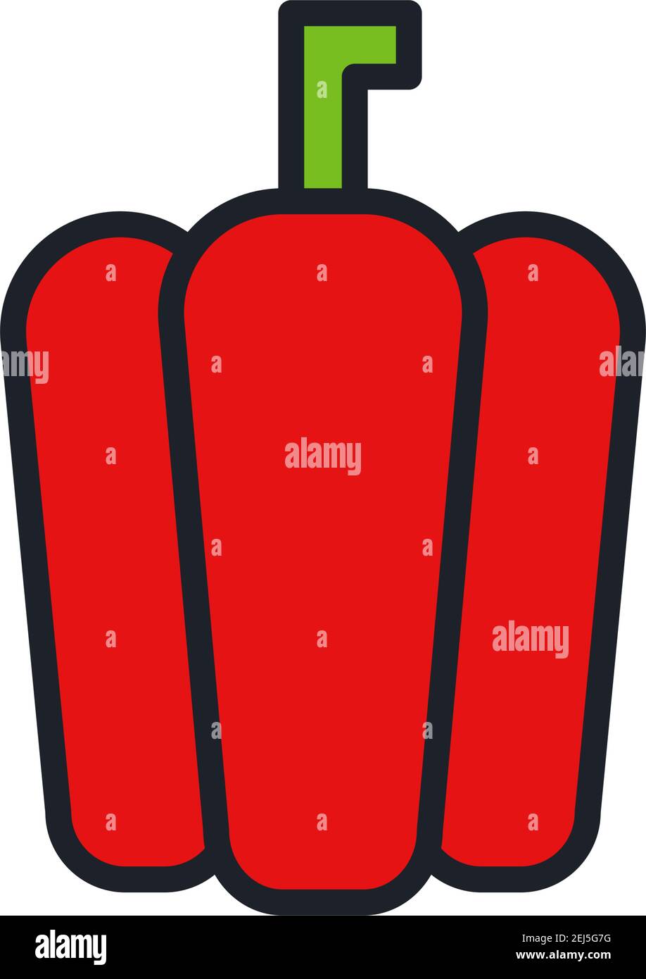 Bell pepper, paprika icon. Linear color icon, contour, shape, outline