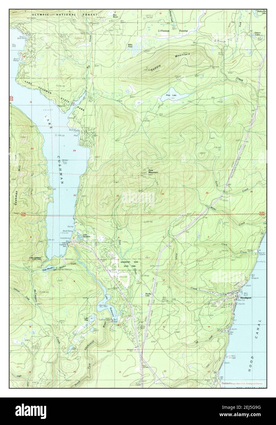 Hoodsport, Washington, map 1985, 1:24000, United States of America by Timeless Maps, data U.S. Geological Survey Stock Photo