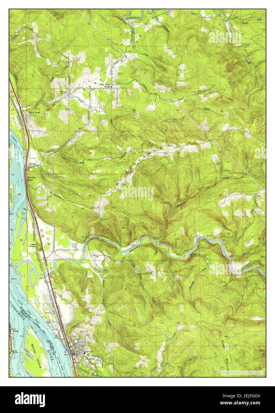 Kalama, Washington, map 1953, 124000, United States of America by