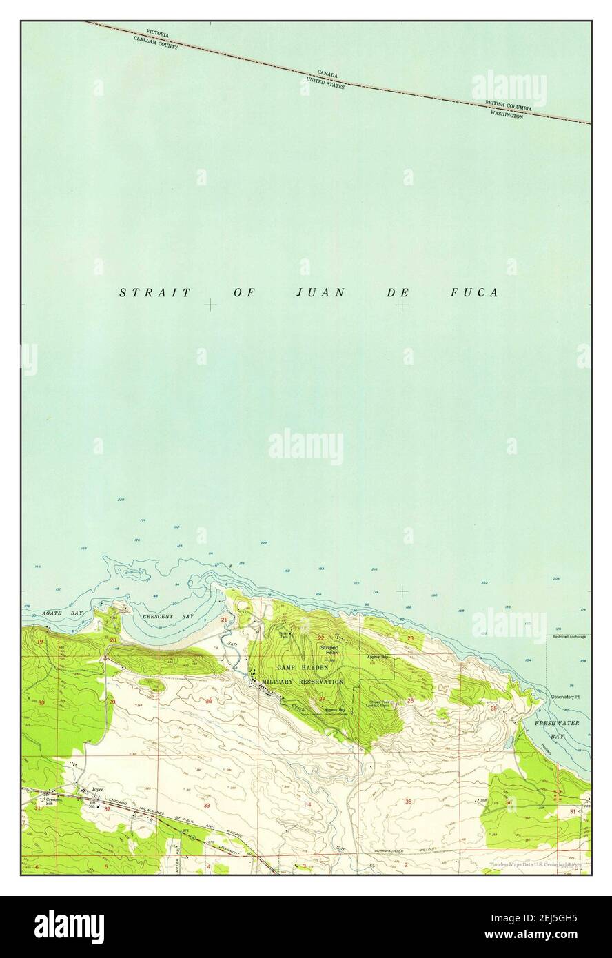 Joyce, Washington, map 1950, 1:24000, United States of America by Timeless Maps, data U.S. Geological Survey Stock Photo