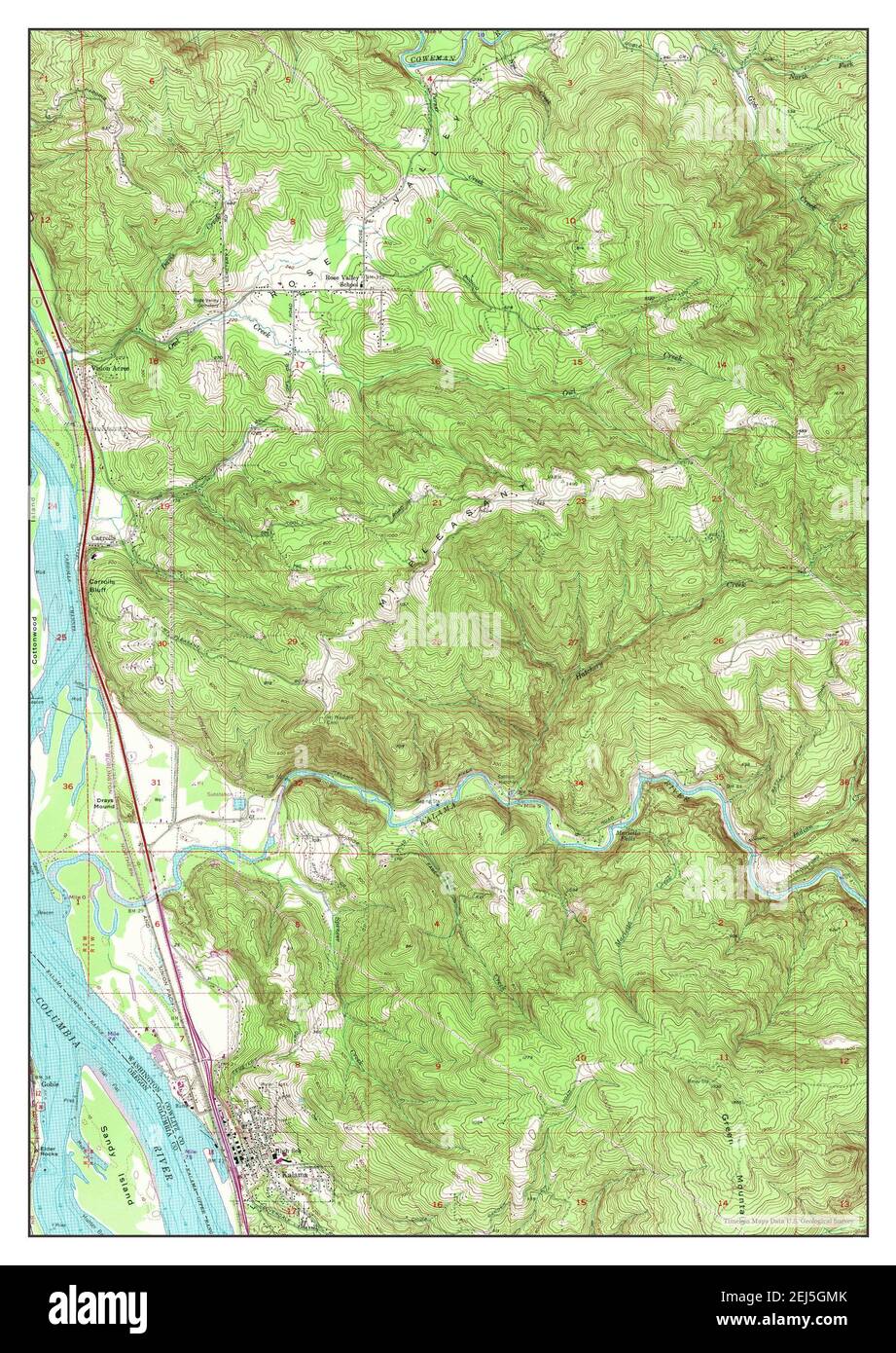 Kalama washington state map Cut Out Stock Images & Pictures Alamy