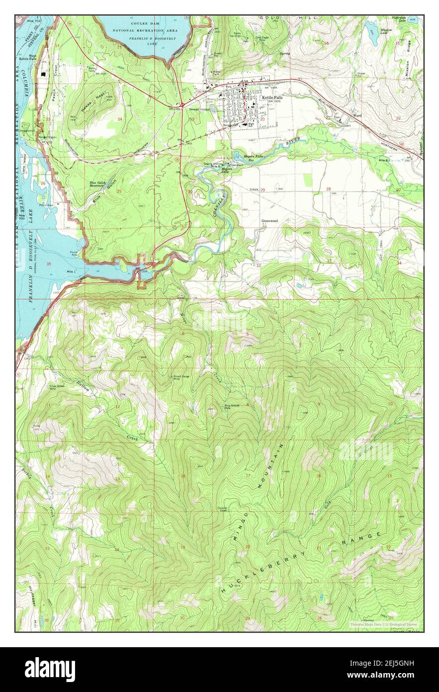 Kettle Falls, Washington, map 1969, 124000, United States of America