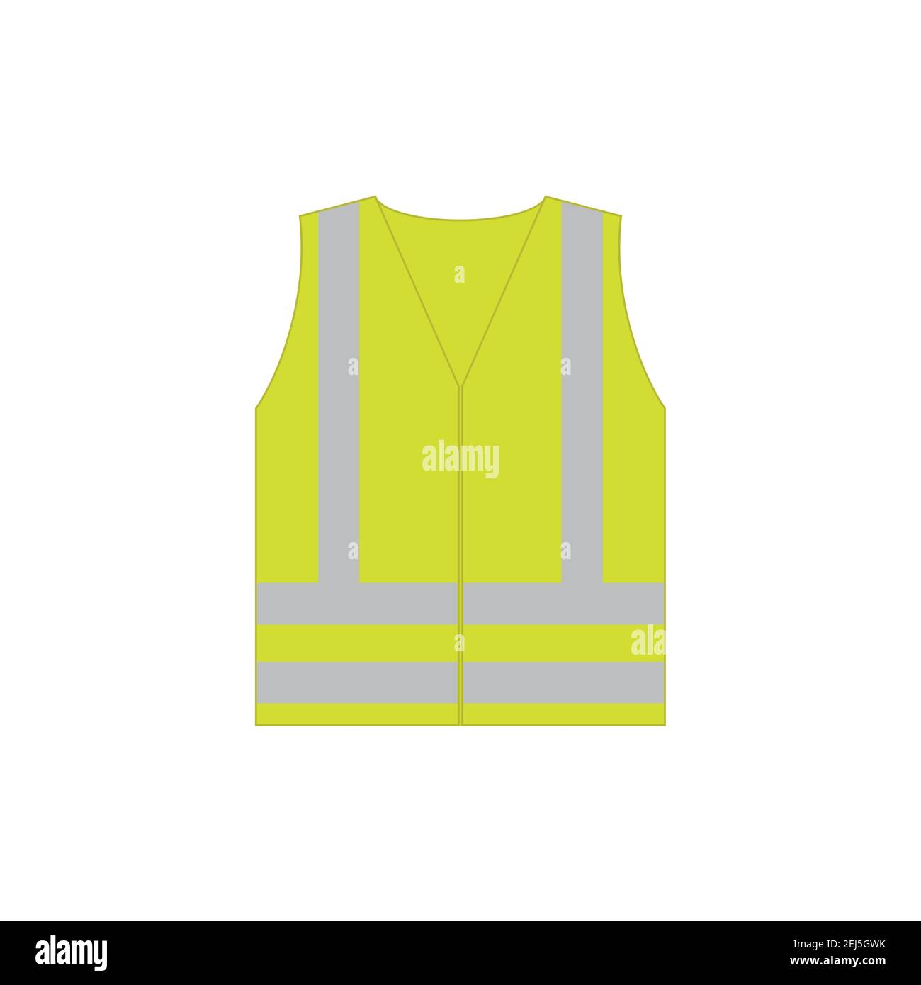 Yellow reflective safety vest for people, isolated on white background,flat vector illustration Stock Vector