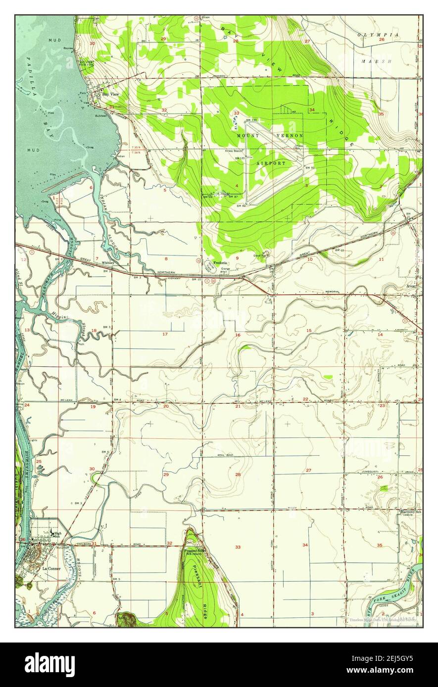 La Conner Washington Map La Conner, Washington, Map 1956, 1:24000, United States Of America By  Timeless Maps, Data U.s. Geological Survey Stock Photo - Alamy