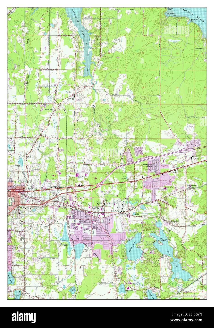 Lacey, Washington, map 1959, 1:24000, United States of America by Timeless Maps, data U.S 