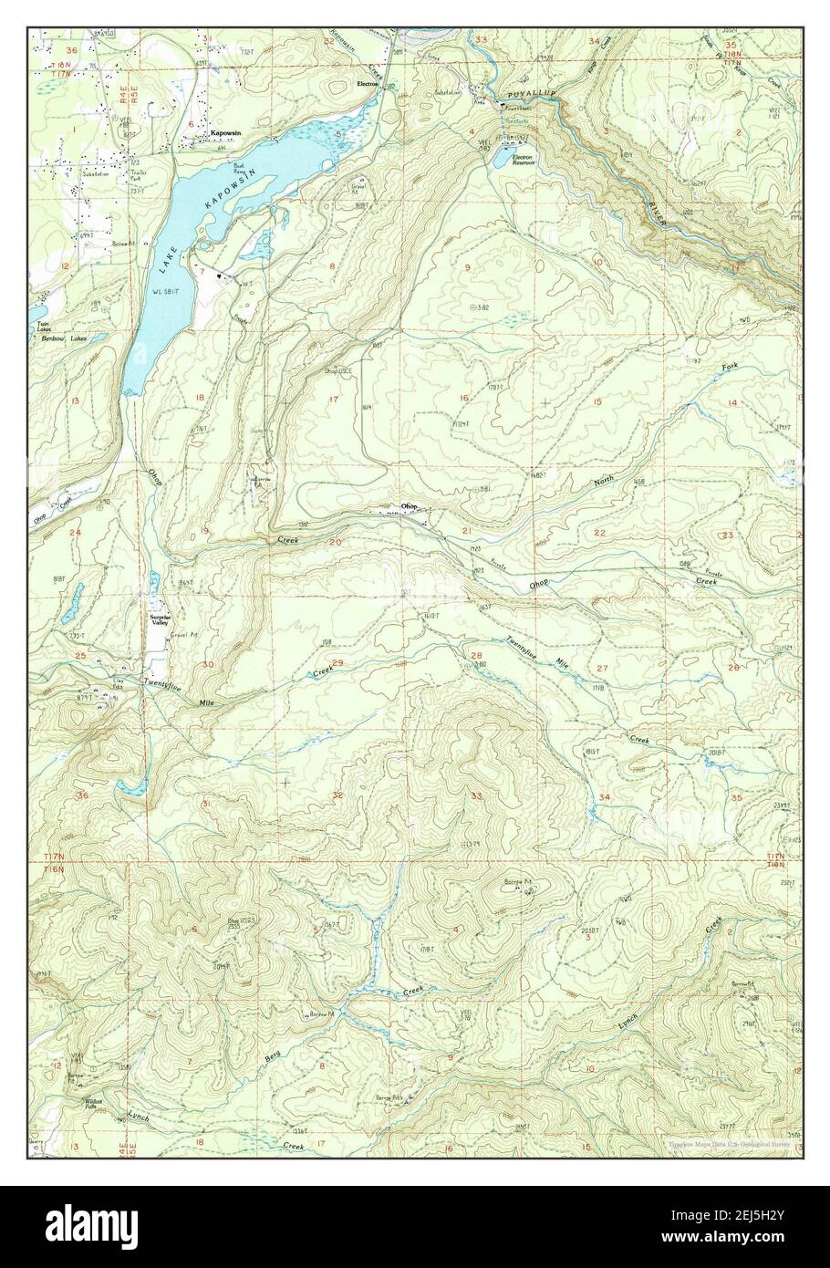 Lake Kapowsin, Washington, map 1987, 124000, United States of America