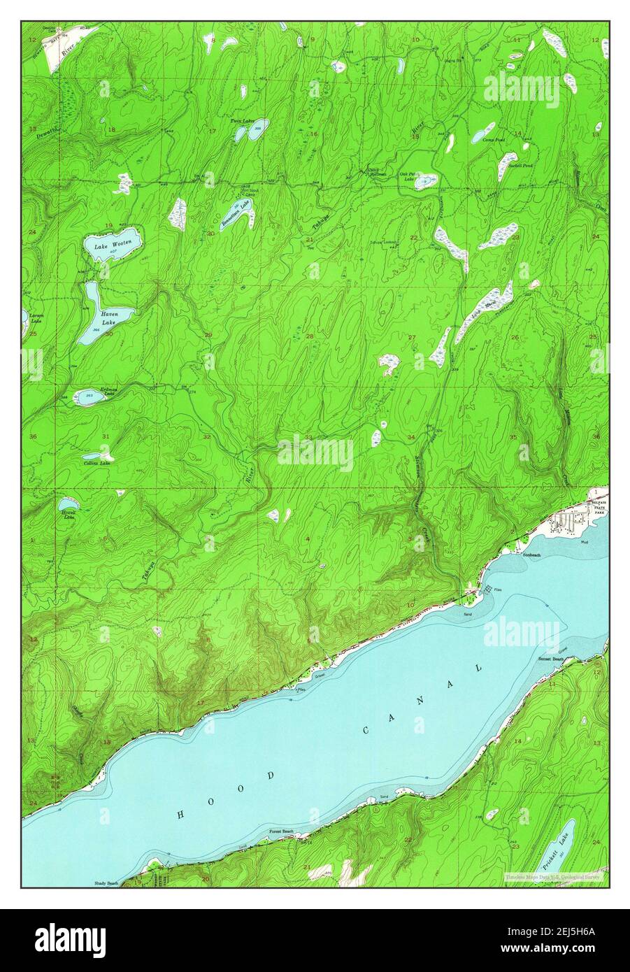 Lake Wooten, Washington, map 1953, 124000, United States of America by