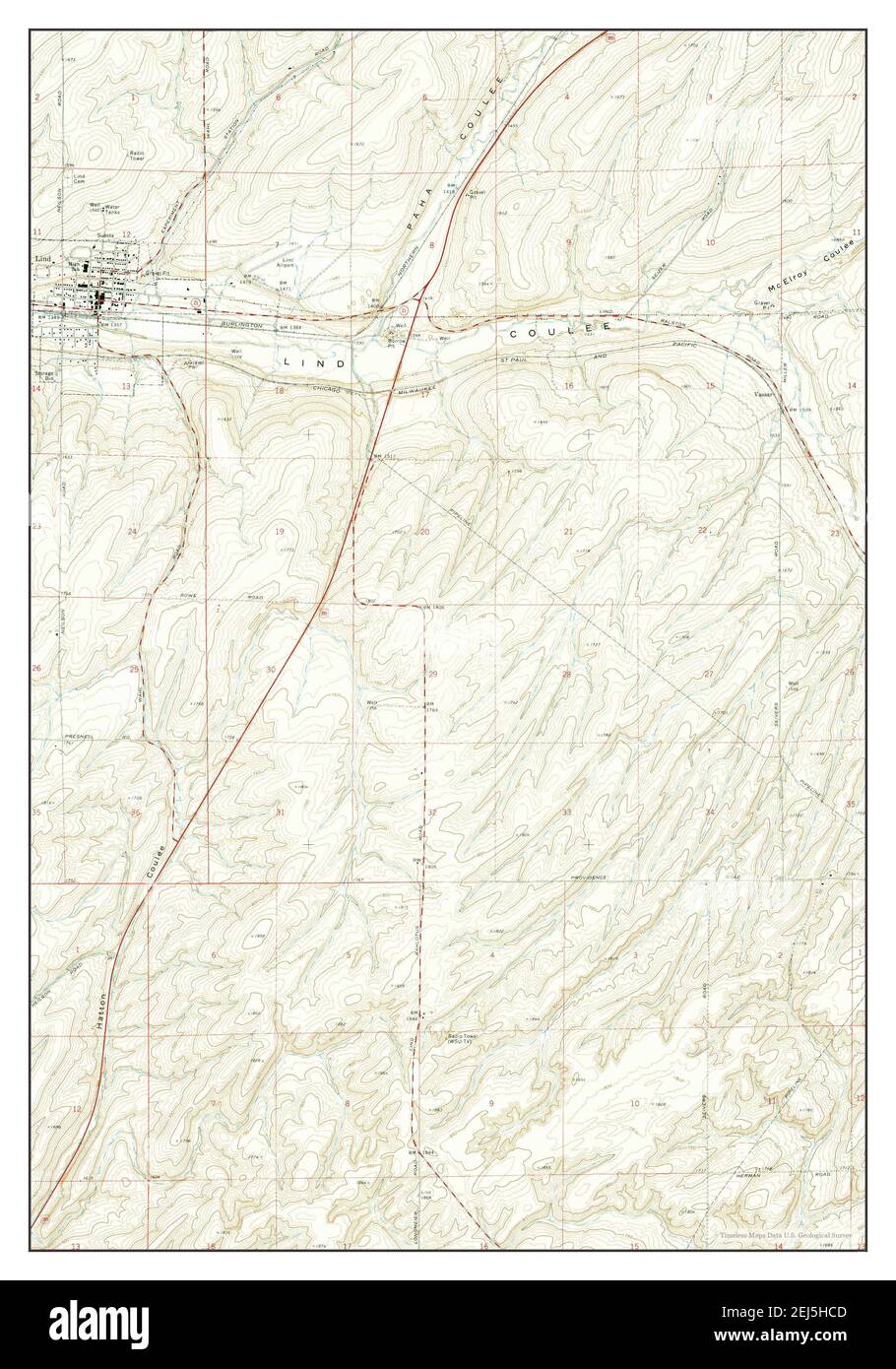 Lind washington state map hires stock photography and images Alamy