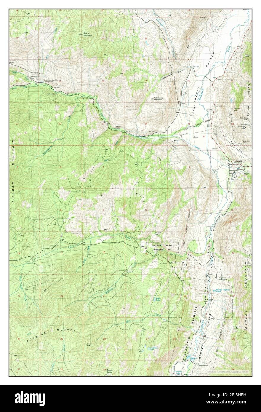 Loomis, Washington, map 1982, 124000, United States of America by Timeless Maps, data U.S