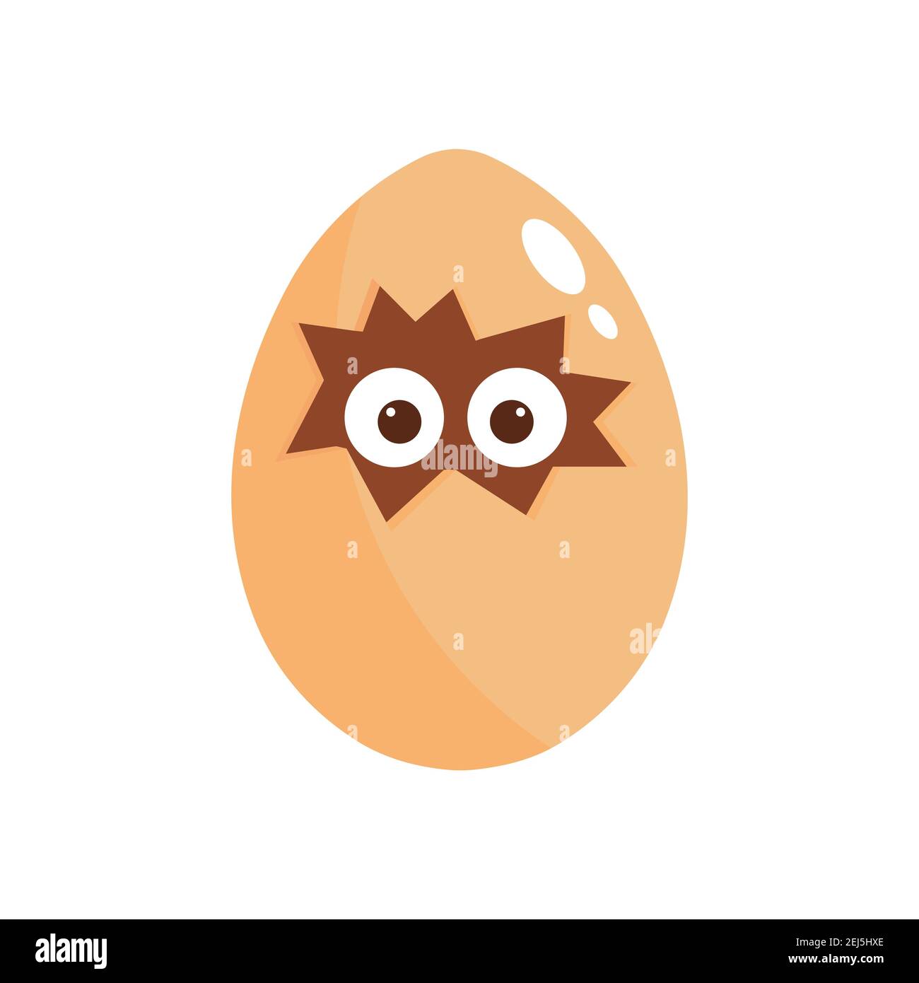 Chicken in egg - vector illustration isolated on white background. Stock Vector