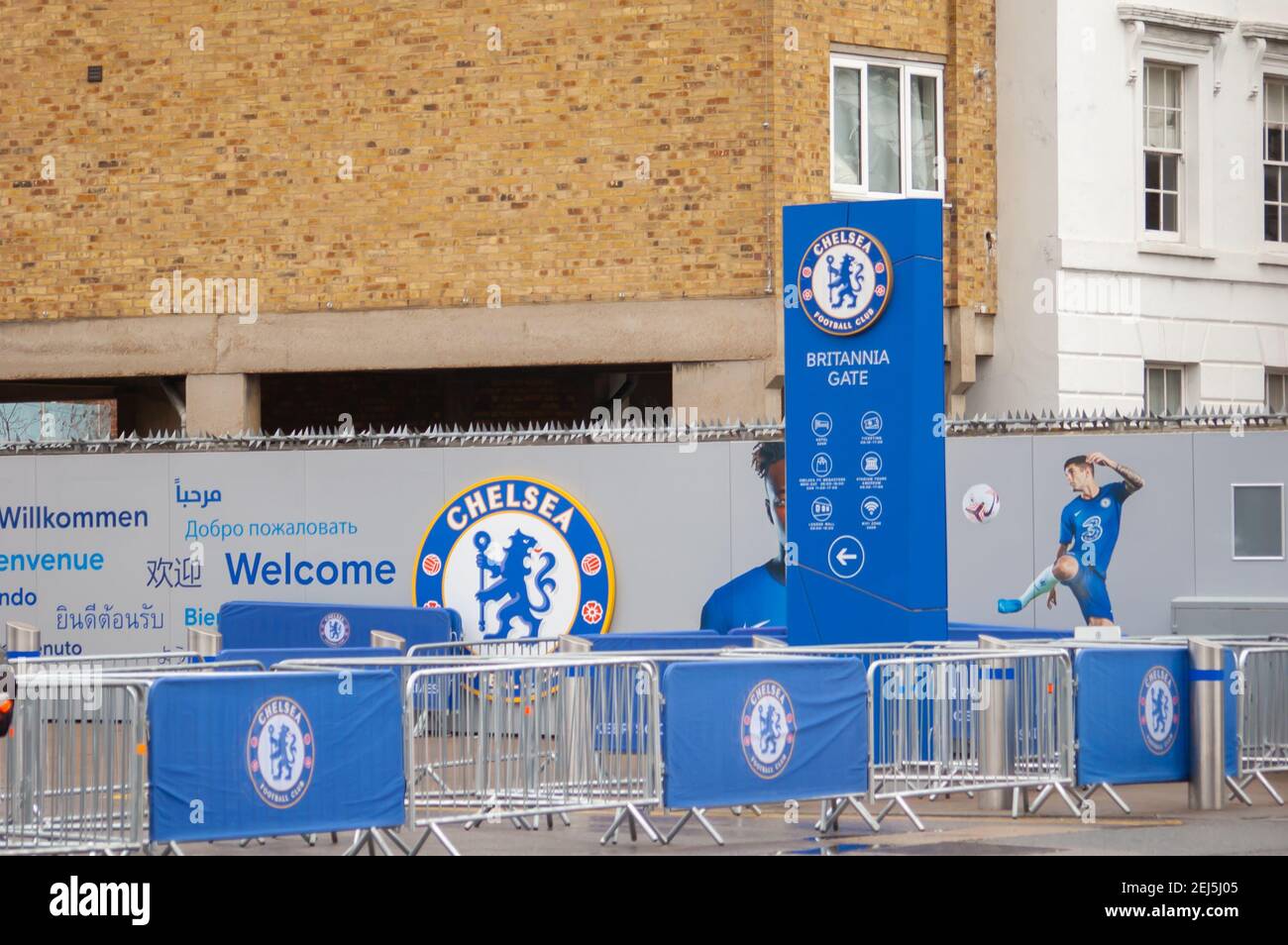 FULHAM, LONDON, ENGLAND 17 February 2021 Britannia Gate entrance to