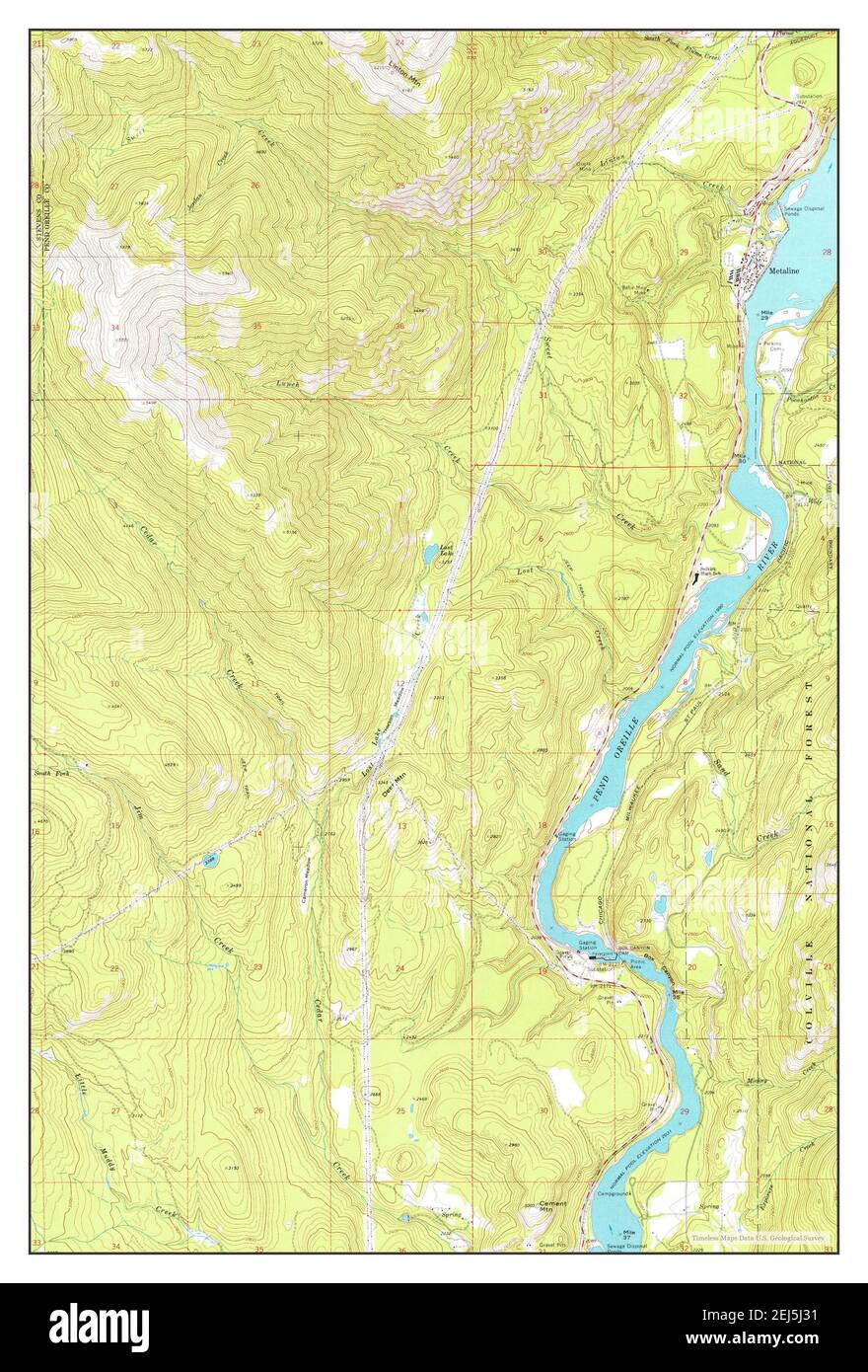 Metaline, Washington, map 1967, 124000, United States of America by