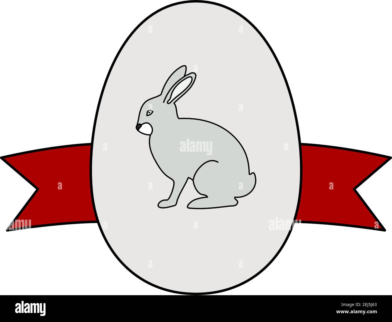 Easter Egg With Ribbon Icon. Editable Outline With Color Fill Design ...