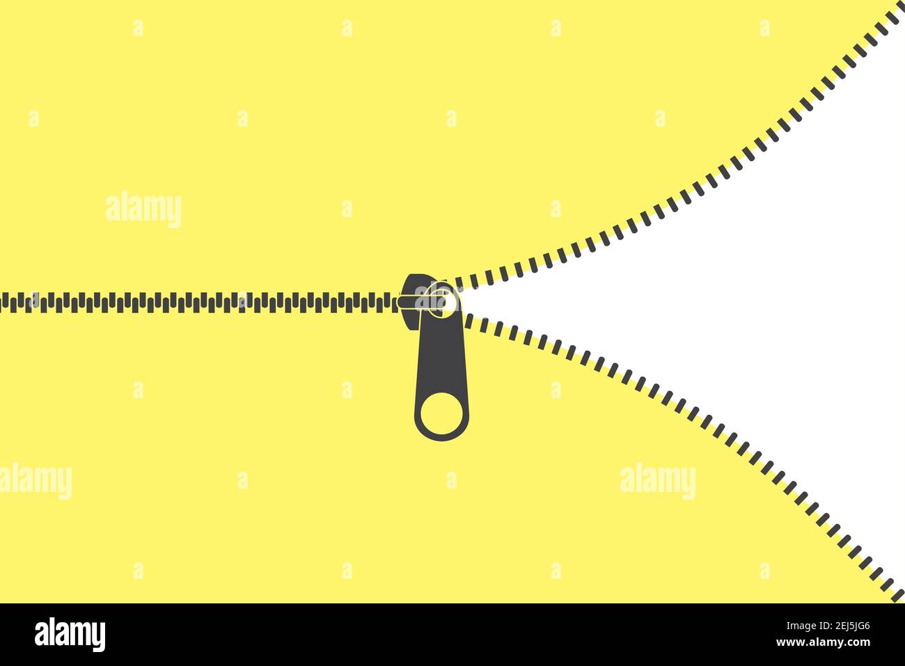 Open zipper.Banner template.Flat vector illustration Stock Vector Image