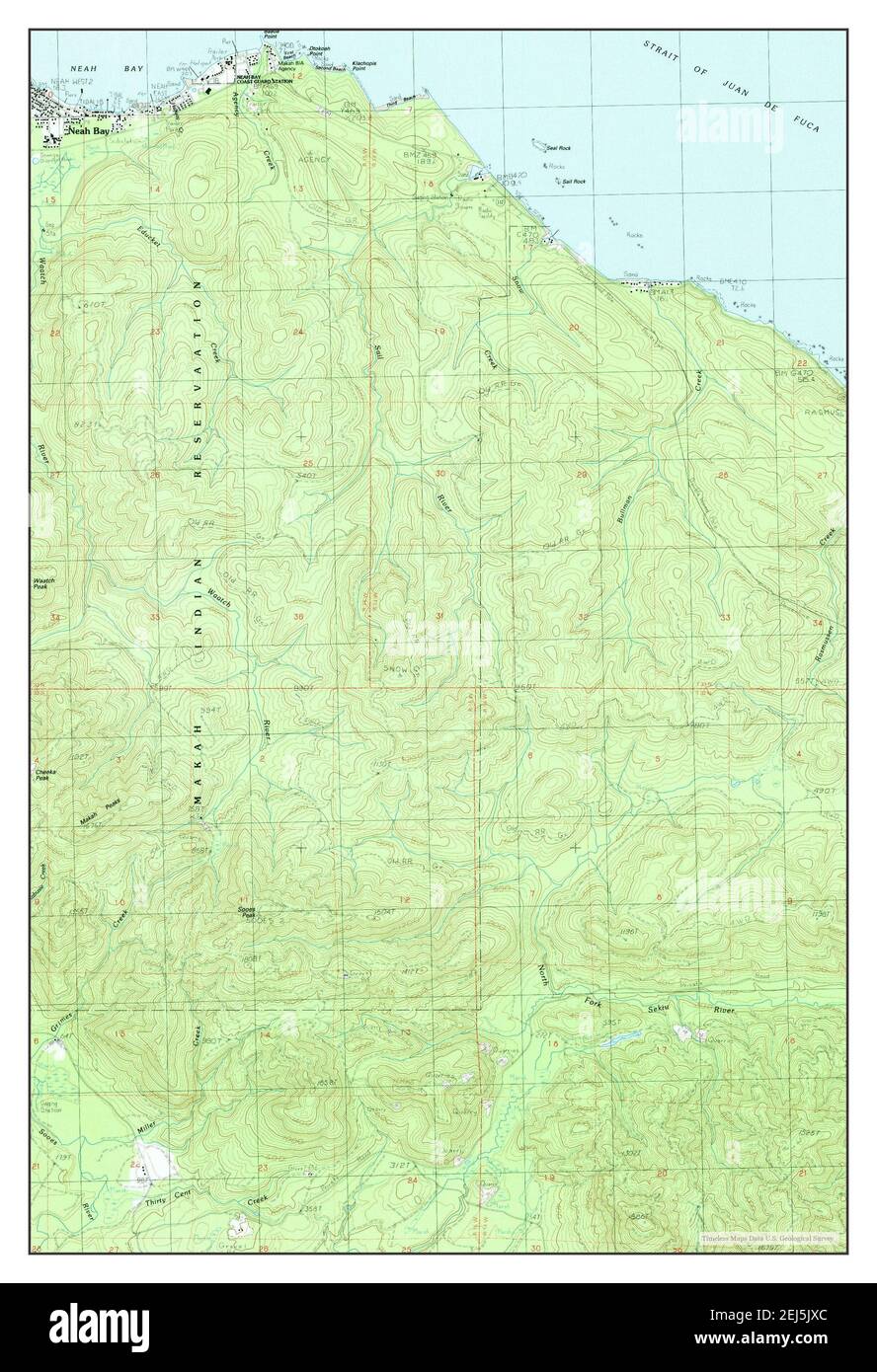 Neah Bay, Washington, map 1984, 124000, United States of America by