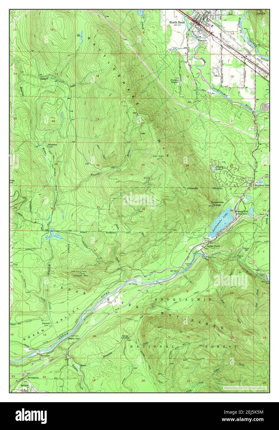 North Bend, Washington, map 1953, 124000, United States of America by