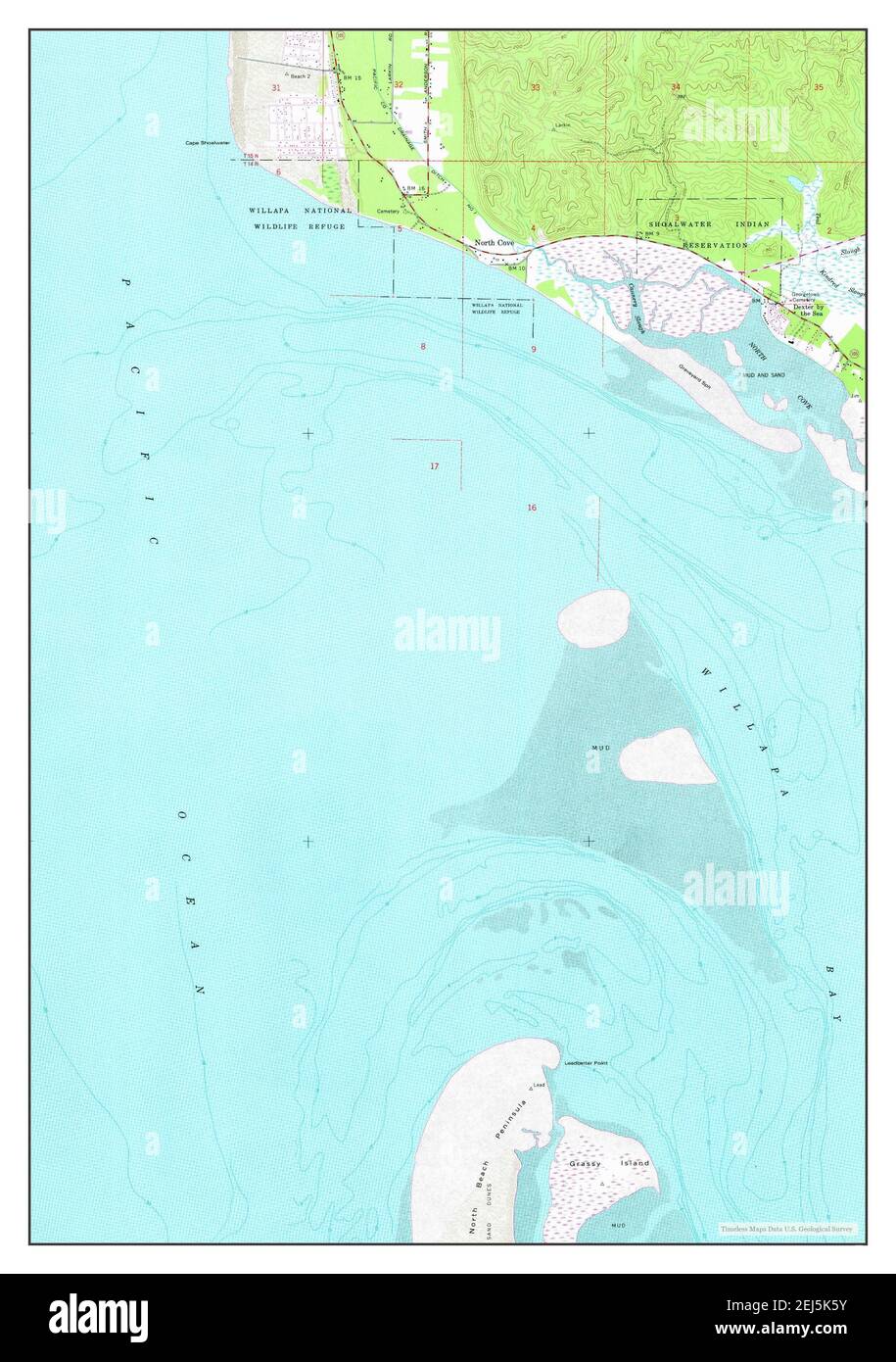 North Cove, Washington, map 1956, 124000, United States of America by