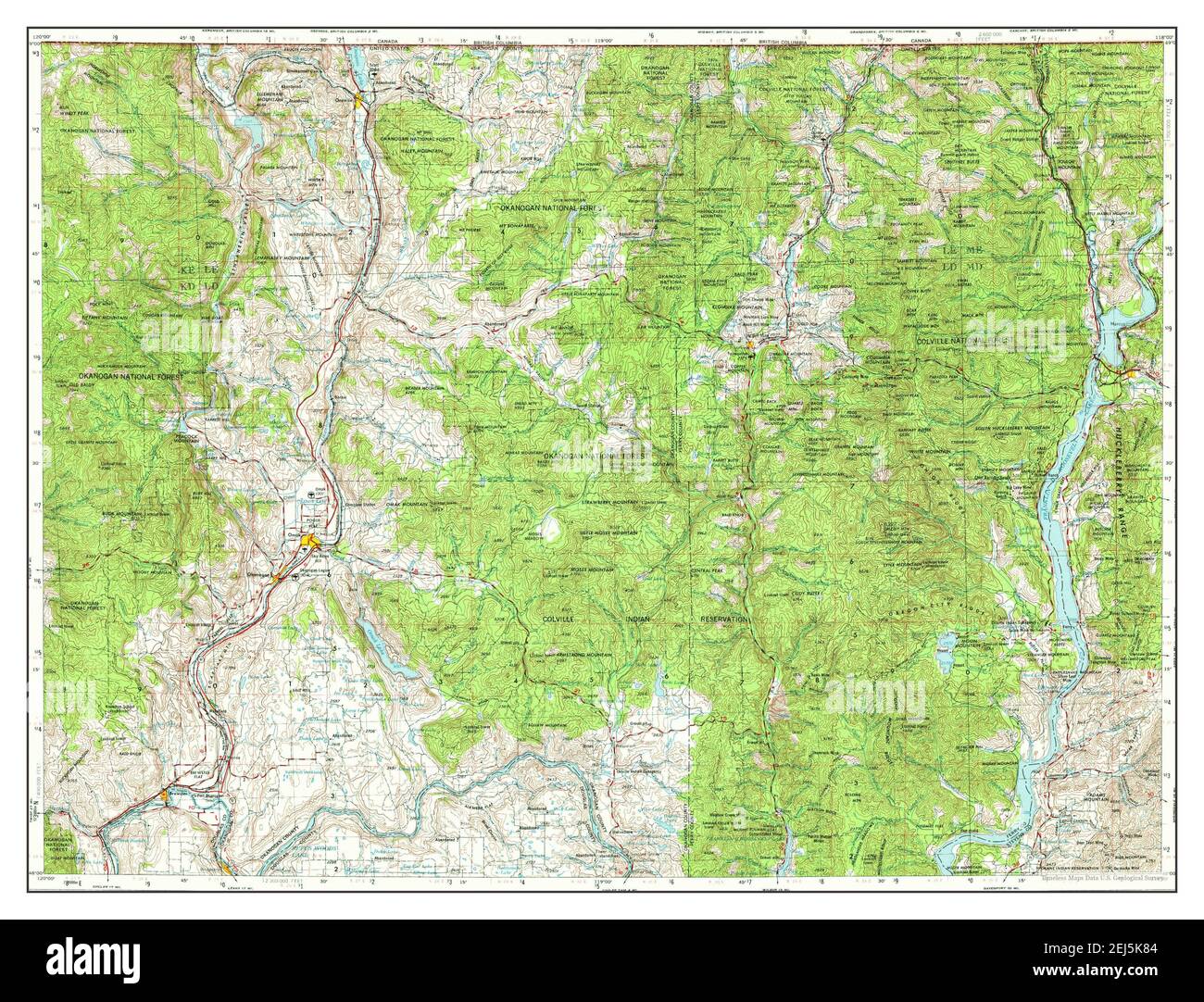 Okanogan washington map hires stock photography and images Alamy